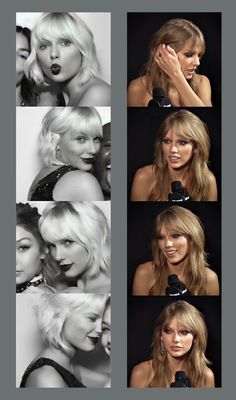 several images of taylor swift posing for the camera