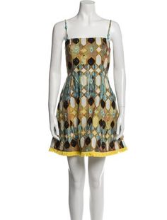 Christian Lacroix A-Line DressBluePrintedFringe & Beaded AccentsSleeveless with Square NecklineFit:Dresses by Christian Lacroix typically fit true to size. Multicolor Sleeveless Fringe Dresses, Sleeveless Beaded Fringe Mini Dress For Summer, Sleeveless Mini Dress With Beaded Fringe For Spring, Zimmermann Dress, Christian Lacroix, Outerwear Sweater, Accessories Jacket, Printed Mini Dress, Shirt Accessories