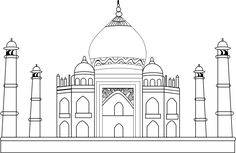 the tajweedl mosque in india is shown with two minas on each side