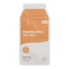 ESW Pumpkin Spice Calming Korean Beauty Sheet Mask by World Market Halloween Skincare, Milk Mask, Boo Baskets, Pumpkin Mask, Boo Basket, Plant Based Milk, Skin Care Mask, Oat Milk, Beauty Skincare