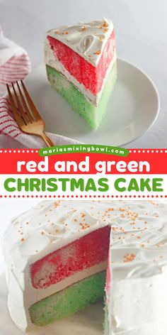 Get ready for this easy Red and Green Christmas Cake! This holiday baking recipe is definitely a sweet treat to make at home this season. Layered with Cool Whip, this Christmas jello cake is so festive! Save this Christmas dessert idea! Christmas Poke Cake, Holiday Jello, Christmas Jello, Jello Poke Cake, Poke Cake Jello, Strawberry Poke Cakes, Green Jello, Poke Cake Recipe, Soft Cake