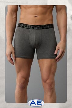 Cotton based fabric with added stretch for comfort and retention/Comfortable and supportive contoured pouch/Soft anti-roll waistband/Functional fly/Flat cover stitching pairs great with denim, eliminating any visible lines and excess bulk Fitted Multi-pack Gym Bottoms, Fitted Gym Bottoms Multi-pack, Gray Stretch Breathable Boxer Briefs, Gray Sports Bottoms Multi-pack, Gray Sports Bottoms Multipack, Gray Multi-pack Sports Bottoms, Gray Fitted Boxer Briefs Multi-pack, Fitted Gray Boxer Briefs Multi-pack, Boxer Briefs