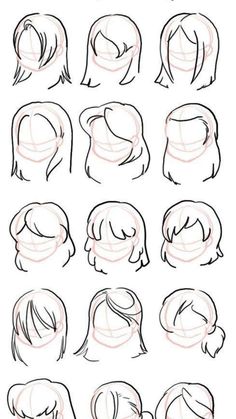 how to draw anime hair step by step