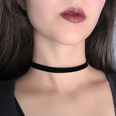 Black Choker For Concert, Trendy Choker For Concerts, Emo Necklace, Simple Black Choker, Choker 90s, Black Ribbon Choker, 90s Necklace, Jewelry Alternative, 90s Choker