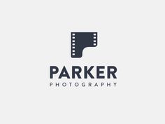 the logo for parker photography, which has been designed to look like a film strip