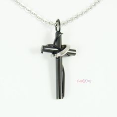 Cross cross jewelry black cross LarkKing NE527 by LarkKing on Etsy Couples Necklaces, Necklace Friendship, Friendship Necklace, Necklace Love, Friendship Necklaces, Couple Necklaces, Black Cross, Jewelry Black, Cross Earrings