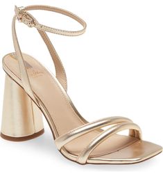 Sam Edelman Kia Ankle Strap Sandal | Nordstrom Gold Sandals With 4-inch Heel For Date Night, Block Heel Sandals With Heel Strap For Date Night, Gold Sandals With Wrapped Heel For Date Night, Date Night Sandals With Padded Open Heel, Glamorous Padded Heels For Date Night, Glamorous Heels With Padded Heel For Date Night, Glamorous Heels With Heel Strap For Date Night, Glamorous Strappy Sandals For Date Night, Heels With Heel And Ankle Strap For Date Night