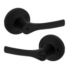 an image of two black handles on a door