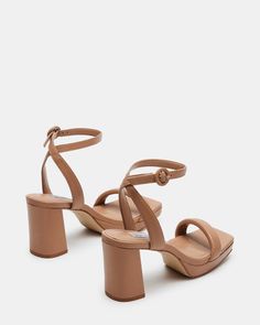 BOWA Natural Leather Platform Block Heel | Women's Heels – Steve Madden Heels Steve Madden, Steve Madden Store, Platform Block Heels, Leather Wear, Women's Heels, Mens Sandals, Shoe Care, Womens Heels, Natural Leather