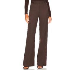 Nili Lotan New With Tags $595 Retail Dark Brown Arielle Dress Pants Zip Closure Bootcut Size 8 Waist:14.5" Flat Rise:11.5" Hips:19" Flat Inseam:29.5" 100% Virgin Wool First 2 Images Not Ours New With Tags Chic Full-length Pantsuit For Fall, Chic Full Length Pantsuit For Fall, Formal Fall Pantsuit, Full-length Pantsuit For Night Out In Fall, Fall Formal Pantsuit, Full Length Pantsuit For Night Out In Fall, Fall Full-length Pantsuit For Night Out, Office Pantsuit For Fall, Fall Business Casual Fitted Wide Leg Pants