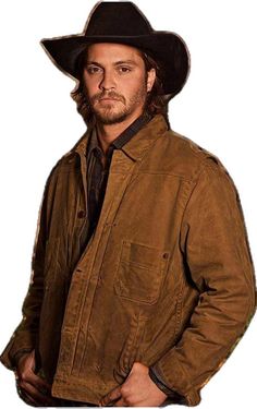 Yellowstone Kayce Dutton Brown Leather Jacket Yellowstone Kayce, Kayce Dutton, Montana Landscape, Yellowstone Series, Luke Grimes, Cole Hauser, Waxed Cotton Jacket, Looks Country, Leather Outerwear