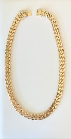 14 karat gold 15 mm Cuban link chain Luxury Gold Cuban Link Curb Chain Bracelet, Luxury Yellow Gold Cuban Link Chain Necklace, Luxury Tarnish Resistant Cuban Link Necklace, Luxury Gold Plated Cuban Link Necklace In Yellow Gold, Cuban Link Chain Necklace As Gift, Cuban Link Necklace With Oval Links For Gift, Cuban Link Necklace With Oval Links As Gift, Gift Cuban Link Necklace With Solid Oval Link, Oval Link Cuban Necklace With Solid Construction Gift