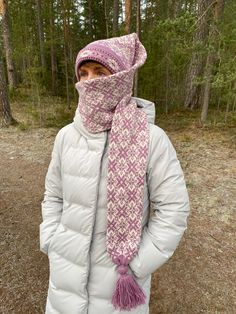 This Norwegian scarf hat with snowflakes is very warm and stylish. The scarf hat perfectly protects head and neck in cold and windy weather. It has a cotton inner layer, which is very soft and makes this cap more comfortable to wear.  The scarf hat is made of 100% natural wool from sheep, which assures natural and environmental friendliness. All wool items in my shop are washed - Ready to wear! Material: 100% wool Colours:  *Light purple/White  Dimensions: *54-56cm (21.26-22.05 in) *57-59cm (22. Casual Winter Scarf, One Size Fits Most, Hand Knitted Purple Beanie For Winter, Hand Knitted Winter Scarves, Purple Hand Knitted Beanie For Winter, Purple Winter Hat For Cold Weather, One Size Purple Winter Scarves, Warm Purple Beanie For Winter, Warm Purple Winter Beanie, Purple Warm Hats For Cold Weather