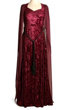 Fictional Clothes, Red Medieval Dress, Gowns Medieval, Medevil Dresses, Mystical Outfits, Dresses Medieval, Elven Style, Steampunk Blouse, Witch Clothing