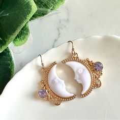 Over The Moon Gold Crescent Moon Earrings Purple Rhinestone Celestial New Brand New See Pictures For Measurements! Zinc Alloy Material Even Prettier In Person, Perfect For Casual Or Special / Formal Occasions I Love To Bundle! Contact Me For Bundle Pricing Before Purchase. Inventory Bin 11 Gatsby Anthropologie Zara Emily In Paris Art Nouveau Rhinestone Bling Cute Nature Stud Small Dainty Formal Wedding Birthday Party Gift Festival Spring Summer 2024 Trends Trendy Casual Statement Fashion Cocktai Whimsigoth Accessories, Summer 2024 Trends, Ethereal Jewelry, Cottagecore Jewelry, Gold Crescent Moon, Moon Gold, Magical Accessories, Crescent Earrings, Cute Nature