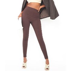 Prettylittlething Chocolate Bengaline Binding Skinny Pants Skinny Fit Pull On Style Binding On Legs Slight Stretch Chocolate Brown Color Brand New With Tags Feel Free To Bundle With Other Items To Save On Shipping Reasonable Offers Considered Shop With Confidence We Are A Top Rated Seller Fast Shipper Experienced, Professional Small Business - 5+ Years Selling On Poshmark We Love What We Do And Will Do Everything We Can To Make Shopping With Us A Fabulous Experience For You! If You Do Not Have A Trendy High-cut Leg Pants With High Stretch, Trendy High Stretch Pants With High-cut Leg, Trendy High-cut Leg Tight Pants, Trendy Tight Pants With High-cut Leg, Trendy High-cut Leg Bottoms For Fall, Trendy Tight Pants With Elastic Waistband, Chic Tight Summer Pants, Trendy High-cut Leg Elastane Bottoms, Spring High-waisted Tight Bottoms