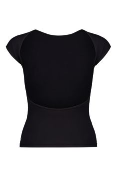 MARAIS TEE – Mode Mischief Studios Chic Stretch T-shirt For Layering, Night Out Tops With Minimal Stretch Elastane, Elastane Tops With Minimal Stretch For Night Out, Night Out Tops With Minimal Stretch, Black High Stretch Crew Neck T-shirt, Stretch Modal T-shirt For Summer, Casual Black Seamless T-shirt, Elegant Seamless Stretch Tops, Seamless Fitted T-shirt