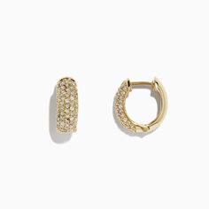 Effy 14K Yellow Gold Diamond Huggie Hoop Earrings,0.53 TCW Earrings Handmade Clay, Gold Jhumka, Gold Jhumka Earrings, Handmade Clay Earrings, Faux Leather Earrings, Jhumka Earrings, Yellow Stone, Huggie Hoop Earrings, Leather Earrings