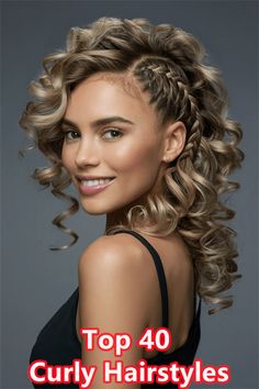 Curly hair is a beautiful and unique feature that deserves to be celebratedWith countless styling possibilitiesit can sometimes be overwhelming to choose Side Swept Curly Hairstyles, Side Braid Curly Hair, Crystal Hairstyles, Side Twist Hair, Curly Hairstyles With Braids, 2c Hair, Hairstyles With Braids, Side Braid Hairstyles, Defined Curls