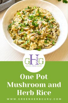 Imagine a warm, comforting dish that fills your kitchen with an irresistible aroma, promising both satisfaction and nourishment. One Pot Mushroom and Herb Rice is that perfect recipe, effortlessly combining the earthy richness of mushrooms with fragrant herbs, all cooked together in a single pot for minimal cleanup. #greenherbguru Herb Rice, Greek Yogurt Breakfast, Yogurt Breakfast, Flavored Rice, Granola Breakfast, Comfort Dishes, Frozen Vegetables, Cooking Together, Creamed Mushrooms