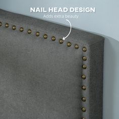 HOMCOM knows how to bring elegance to a bedroom with this nailhead trim full bed headboard. The lightweight design makes it easy to lift and place on top of your bed frame, and for added security, use the included screws and stabilize against the wall. The cloth covering and sponge padding makes the full headboard super comfortable to lean back against while lying in bed reading or watching videos on your phone. Bring that elegant design to your bedroom with this HOMCOM fabric backboard for bed. Full Bed Headboard, Backboards For Beds, Wall Mounted Headboards, Full Size Headboard, Lying In Bed, Full Headboard, Headboard Wall, Bed Headboard, Headboard Designs