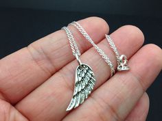 **Made of 925 sterling silver - safe for those with an allergy. Necklace and wing are made of 925 sterling silver With Stamp S925 Wing Size: 20mm x 9mm Size with Ring: 25mm x 9mm Necklace: 17 inches These are ready to ship and will arrive in a box, ready for gifting, or to keep for yourself. Silver Winged Engraved Jewelry, Engraved Winged Sterling Silver Jewelry, Winged Engraved Jewelry For Gifts, Nickel-free Silver Winged Jewelry, Angel Wings Jewelry Gift, Angel Winged Jewelry For Gifts, Engraved Wing-shaped Jewelry Gift, Engraved Wing-shaped Jewelry For Gifts, Silver Angel Wings Necklace As Gift