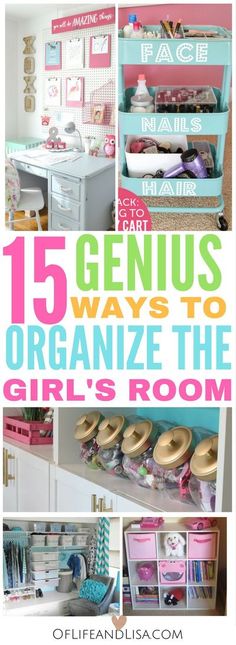 I love these budget-friendly ways to organize my girls bedroom. These bedroom organization ideas for girls are awesome! Girls Bedroom Organization, Bedroom Organization Ideas, Girls Room Organization, Bedroom Design Diy, Room Organization Bedroom, Diy Organizer, Bedroom Organization, Teen Girl Bedroom, Creative Bedroom