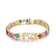 18K Gold Precious / Semiprecious Stones Diamond Initial .30 Cts We will contact you for further details after your purchase. Please insert your initial below. Please allow 6-8 weeks for delivery. All prices are in US Dollars. Luxury Multi-stone Tennis Bracelet For Anniversary, Luxury Gold Diamond Bracelet With Multi-stone, Luxury Multicolor Gold Bracelet As A Gift, Luxury Multicolor Gold Bracelet As Gift, Luxury Multicolor Gold Bracelet For Gift, Gold Multi-stone Diamond Bracelet As Gift, Anniversary Multi-stone Cubic Zirconia Tennis Bracelet, Gold Diamond Multi-stone Bracelets, Gold Diamond Bracelets With Multi-stones