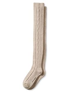 Oatmeal Cable-Knit Over-the-Knee Sock Casual Cable Knit Knee-high Socks, Cozy Thigh High Cable Knit Leg Warmers, Cozy Cable Knit Leg Warmers For Stocking Stuffers, Casual Fitted Cable Knit Knee-high Socks, Cozy Over-the-knee Legwear For Fall, Fall Cable Knit Knee-high Socks, Thigh High Cable Knit Socks, Thigh High Cable Knit Socks For Stocking Stuffer, Thigh-high Cable Knit Socks For Stocking Stuffers