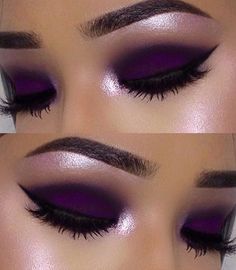 Pinterest @nattat74 Purple Aesthetics, Artsy Makeup, Makeup Purple, Maquillage On Fleek, Awesome Makeup, Purple Makeup, Matte Makeup, Makeup Idea