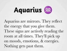 the words aquarius are written in black and purple on a white background with an image of