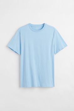 Men Shirt, Workout Sweatshirt, Straight Cut, T Shirt Dress, Blue Man, White Undershirt, Neck T Shirt, Round Neck, H&m