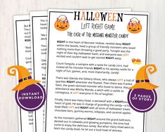 halloween let's rest game with instructions for kids to play in the dark and light