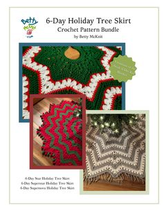 the crochet holiday tree skirt pattern is shown