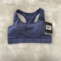 Nwt. Padded Fitted Breathable Blue Sports Bra, Fitted Blue Breathable Sports Bra, Functional Fitted Blue Sports Bra, Fitted Functional Blue Sports Bra, Blue Fitted Moisture-wicking Sports Bra, Nike Fitted Sweat-resistant Activewear, Fitted Blue Sweat-resistant Activewear, Blue Nike Sports Bra For Training, Nike Blue Sports Bra For Training