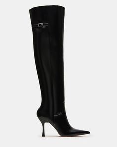 DAWN BLACK Sleek Tall Boots With High Shaft, Sleek Tall High Shaft Boots, Black Knee-high Boots With Reinforced Heel, Black Tall Knee-high Boots With Reinforced Heel, Sleek Wide Calf Heeled Boots With High Shaft, Sleek Wide Calf High Shaft Knee-high Boots, Sleek Black Tall Knee-high Boots, Black Mid-calf Boots High Shaft For Work, Black Mid-calf Boots For Work With High Shaft