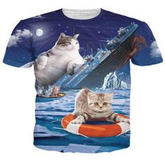 Titanic Cat Unisex 3D All-over Print Tshirt available in T-shirt, hoodie, tank top, longsleeve, multi color and size S M L XL XXL 3XL 4XL 5XL. Shipping from the US. Easy 30 day return policy - Shop now! 6.1-ounce, 100% cotton .Double-needle neck, sleeves and hem; Roomy Unisex Fit. Ash is 99% cotton, 1% poly; Sport Grey is 90% cotton, 10% poly; Dark Heather is 50% cotton, 50% polyester .Decoration type: Digital Print. Made by Gildan T Shirt Pokemon, Cat Shirt, Cat T Shirt, Animal Tshirt, Team Shirts, Cat T, 3d T Shirts, Cat Theme, Pokemon Go