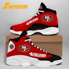 The NFL San Francisco 49Ers Logo Football Team Air Jordan 13 Shoes– our premium Air Jordan 13 that blends iconic style with unparalleled performance. Crafted with top-tier materials, these sneakers offer exceptional comfort, durability, and support. The distinctive design and attention to detail make the NFL San Francisco 49Ers Logo Football Team Air Jordan 13 [...] Fade-resistant Custom Sneakers For Light Sports, Fade-resistant Low-top Basketball Shoes, Breathable Jordan Shoes For Sports With White Sole, Mid-top Synthetic Custom Sneakers For Sports, Breathable Jordan Shoes With White Sole For Sports, Lace-up Synthetic Jordan Shoes For Sports Events, Fade-resistant Lace-up Basketball Shoes, High-top Custom Sneakers Fade-resistant For Light Sports, High-top Fade-resistant Custom Sneakers For Light Sports