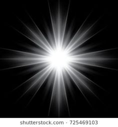 an abstract black and white background with bright sun flares in the center, on a dark