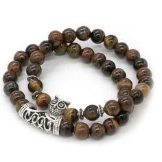 Dual Bracelets. Can Be Worn Individually. One Size Fits All. Brown Bracelet With Silver Beads, Brown Silver Beads Bracelet Jewelry, Brown Silver Beaded Bracelet, Everyday Hand Wrapped Silver Bracelets, Adjustable Silver Stretch Bracelet With Natural Stones, Adjustable Brown Sterling Silver Bracelets, Silver Stretch Bracelet With Hand Wrapped Round Beads, Silver Bracelet With 8mm Beads As Gift, Silver Bangle Bracelets With 8mm Beads