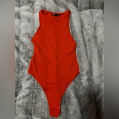 Nwt Zara Red Bodysuit Trendy Fitted Zara Bodysuit, Fitted Sleeveless Orange Bodysuit, Trendy Orange Fitted Bodysuit, Trendy Fitted Orange Bodysuit, Trendy Zara Sleeveless Bodysuit, Zara Trendy Sleeveless Bodysuit, Trendy Sleeveless Zara Bodysuit, Trendy Bodysuit By Zara, Trendy Zara Bodysuit