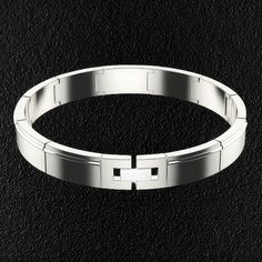 Real Titanium Men's Bracelet Men Titanium Bracelet, Modern White Gold Bracelet With Stainless Steel Clasp, Modern Silver Metal Wristband, Classic Stainless Steel Wristband Bracelet, Modern Silver Wristband With Stainless Steel Clasp, Modern Durable Silver Bracelets, Modern Silver Tungsten Carbide Jewelry, Modern Silver Magnetic Bracelets, Modern Silver Magnetic Bracelet