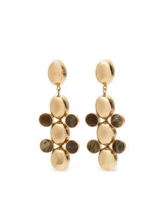 gold-tone khaki brass polished effect drop design for pierced ears These earrings come as a pair. Drop Design, Ring Watch, Demi Fine Jewelry, Iconic Bags, Fine Watches, Fine Earrings, Ballet Flat Shoes, Watches Jewelry, Lady Dior