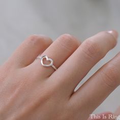 Heart with Braided Rope Solid 925 Sterling Silver Ring for Women → Rhodium Plated → 8mm Face Height → Solid 925 Sterling Silver → Minimalist Ring comes with a gift box as shwon in the product description picture; Ready for gifting. Dainty Gold Heart Ring For Promise, Dainty Heart Ring With Simple Design For Promise, Minimalist Silver Heart Ring, Dainty Simple Design Heart Promise Ring, Minimalist Silver Heart Ring For Promise, Minimalist Stackable Heart Ring For Promise, Silver Open Heart Minimalist Rings, Silver Minimalist Heart Promise Ring, Minimalist Stackable Heart Promise Ring