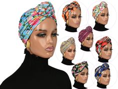 Do you have long, short or no hair at all, we got you all covered with our PRE-TIED ELEGANT TOPKNOT Twisted Slide On Turban Cap that is made just for you. This turban is stress free and saves you time and energy as it already comes in a full head coverage Pre-Tied turban cap that you just have to slide on as a cap and you are good to go. This Pre-Tied Turban Beanie cap is perfect for those going through chemotherapy and alopecia to cover their head, perfect as a Gift to Chemo patients. Alopecia gift, Gift For Mom, Sister, Girlfriend and friend, or you can simply gift yourself one of these beautiful Turban Beanie caps. This beautiful Turban is comfy and light on the head and I designed it with a twisted Topknot big bun design in the front that made it unique. It's very fashionable and you c Summer Knotted Headscarf, One Size Summer Beach Turban, Bohemian Summer Headwrap, Beach Turban With Knotted Detail, Trendy Headband-style Turban, Trendy Headband Turban, Adjustable Knotted Turban, Spring Beach Turban Adjustable, Casual Beach Turban For Spring