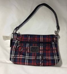 New with tag silver black/multicolor H:5"xL:8"xD:1" Coach Hobo Bag, Coach Clutch, Bucket Handbags, Coach Poppy, Bags Coach, Brown Purses, Black Gloves, Wallet Chain, Coach Purses