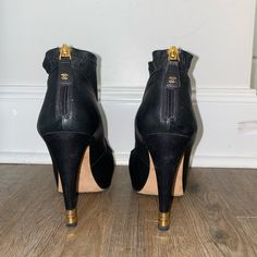 Reposhing This Item I Purchased From @Trendyyy2020. Loved It, But Ready To Rotate For Something New. Questions? Leave A Comment Below! Shoes Chanel, Gold Tips, Chanel Black, Chanel Shoes, Lambskin Leather, Shoes Heels Boots, Something New, Shoes Women Heels, Leather Boots