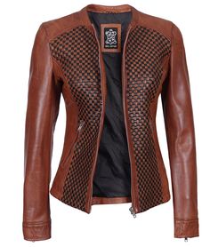 Brown Textured Leather Jacket for Women
When you are running out of time get this brown leather textured jacket to achieve a chick look in no time. It has a beautifully textured design on the front that creates an eye-catchy appearance with any of your dresses. Made from high-quality lambskin leather to produce a comfortable feel and lined with skin-friendly lining. Its features include an mandarin collar, straight central zip closure, two outside and one inside pocket. Leather Motorcycle Jacket Women, Womens Leather Jacket, Motorcycle Jacket Women, Womens Black Leather Jacket, Cafe Racer Jacket, Confident Style, Textured Jacket, Lambskin Leather Jacket, Jackets Women