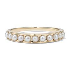 Simple and chic  this 14-karat yellow gold ring features cultured freshwater pearls. It makes a perfect daily accessory on its own or stacked with favorites. Immediate Family, Employee Benefit, Freshwater Pearl Ring, Step Parenting, Step Kids, Freshwater Cultured Pearls, Yellow Gold Ring, Pearl Ring, Yellow Gold Rings