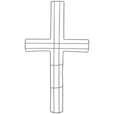 a cross that is drawn in black and white